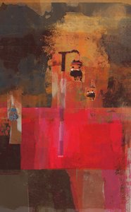 电缆车》，2014年，纸上拼贴画 作者 大卫·麦康诺奇
