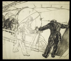 冰岛冬季布雷图》全尺寸图纸，约 1942 年（纸面炭笔） 作者 大卫·缪尔黑德·博恩