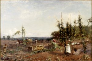 1889年在Hop Gardens的Nooning