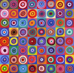 仿康定斯基的《方圆 64》，2012 年（布面丙烯画）