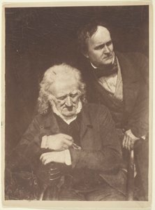约翰-汉宁和亚历山大-汉迪赛德-里奇两人的肖像，约1845年，18901900印刷。创作人：David Octavius Hill, Robert Adamson, Hill & Adamson. 作者 希尔和亚当森