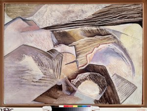 立体主义构图 - 大卫·彼得罗维奇·斯特伦伯格 (1881-1948) 的绘画，木板油画