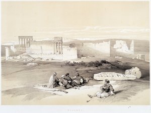 黎巴嫩的巴勒贝克（Baalbec），1839年5月5日绘制于《圣地》，伦敦1849年。 作者 大卫·罗伯茨
