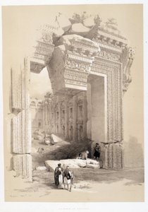黎巴嫩的巴勒贝克门，1839 年 7 月 5 日绘制于“圣地”，1849 年伦敦 作者 David Roberts
