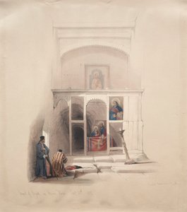 以利亚教堂在霍里布山上，1839年。 作者 大卫·罗伯茨