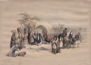 拿撒勒圣母玛利亚的喷泉，1839年。 作者 大卫·罗伯茨