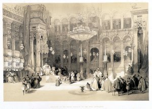 Interior of the Creek Church of the Holy Sepulchre, drawing made 11/04/1839 in “The Holy Land””, London 1849 作者 大卫·罗伯茨