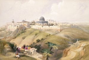 耶路撒冷，1839年4月9日，“圣地”第一卷第16页，由Louis Haghe（1806-85）酒吧刻。 1842