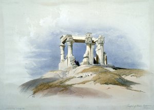 努比亚 Wady Kardassy 的神庙"，水彩画。大卫-罗伯茨（1796-1864 年）苏格兰艺术家和东方学家。古埃及 考古学 宗教 神话 废墟 作者 大卫·罗伯茨