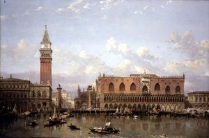 威尼斯总督府，从Bacino di San Marco看。 作者 大卫·罗伯茨