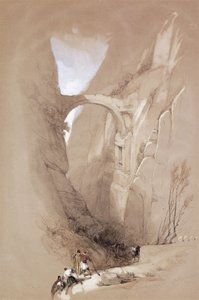 凯旋门穿过峡谷通往佩特拉，1839年 作者 大卫·罗伯茨