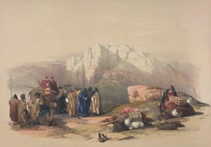 来自&39;圣地&39;的亚伦之墓，由Louis Haghe刻（1806-85） 作者 大卫·罗伯茨