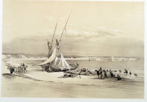 黎巴嫩提尔 (Tyre) 市的景色，1839 年 4 月 27 日在伦敦“圣地”中绘制的图画，1849 年 作者 大卫·罗伯茨