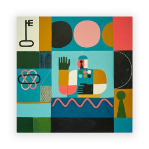 月神波浪》，2023 年（画布上的颜料和拼贴画）