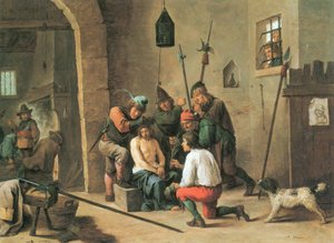 荷兰语：荆棘王冠的悲哀之人 作者 大卫·特尼尔斯（David Teniers）