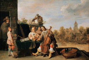 与家人的自画像c。 1645 作者 大卫·特尼尔斯（David Teniers）