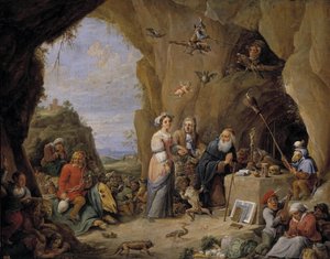 17世纪中期，圣安东尼的诱惑。 作者 大卫·特尼尔斯（David Teniers）