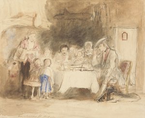 肉食之前的格雷斯，1839年（纸笔上的墨水笔和墨水） 作者 大卫威尔基