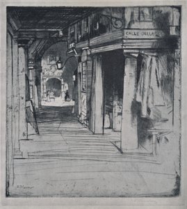 卡勒·德拉·唐娜（Calle Della Donna），c1900年，1925年。 作者 戴维·杨·卡梅伦