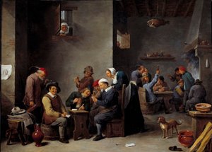 歌舞表演内部。 纸牌游戏。 David Teniers II 说 The Younger (1610 - 1690) Ec。 火焰。 作者 大卫·特尼尔斯（David Teniers）