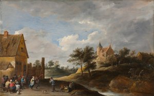 风景与农民跳舞，约1645-50年 作者 大卫·特尼尔斯（David Teniers）