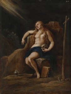 玛利亚·玛格达琳（Mary Magdalene）在荒野中，继伊尔·乔瓦尼（Jipone） 作者 大卫·特尼尔斯（David Teniers）