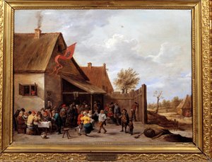 大卫·特尼尔斯二世年轻（1610-1690）17 世纪太阳的公平绘画。 0,43x0,58 m 蒙彼利埃，法布尔博物馆 作者 大卫·特尼尔斯（David Teniers）