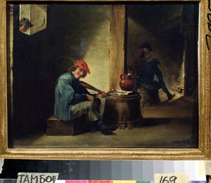 音乐家小大卫-特尼尔（1610-1690 年）的画作。木板油画，26.3 x 37.8 厘米。弗拉芒艺术，巴洛克风格。地区艺术画廊，坦波夫（俄罗斯）。 作者 大卫·特尼尔斯（David Teniers）