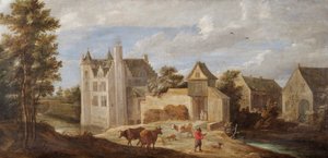 佩克附近的艺术家故居 "De Dry Toren"（布面油画） 作者 大卫·特尼尔斯（David Teniers）