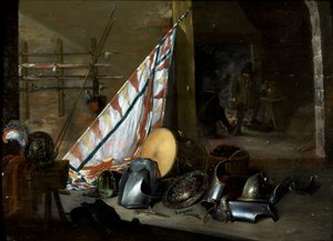 军械库的内部，1649年 作者 大卫·特尼尔的年轻风格