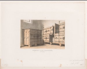 Kasten, 12e eeuw Schrijnen in een waarderobe. (12e eeuw) (title on object) 作者 大卫·范德凯伦