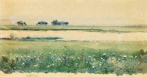 有沼泽的风景，1898年。
