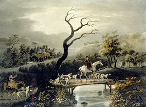夜晚，猎狐，由J.H. Clarke和F. Jeakes刻制 作者 老院长（后）沃尔斯滕霍尔姆