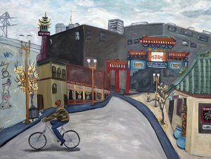 波特兰唐人街，2018（丙烯酸画布） 作者 黛博拉·伊芙·阿拉斯特拉