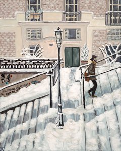 蒙马特雪》，2018 年（丙烯酸画布）