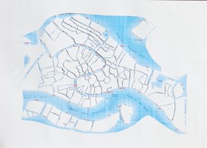 威尼斯液体街，2008年（剪纸拼贴）