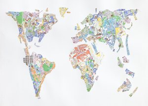 威尼斯世界，2008年（纸上的拼贴画）