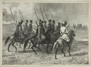 哥萨克护卫队前往库班边境，塔曼（俄罗斯中部），1837 年 10 月 11 日