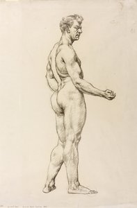 男性人物研究》，约 1906-07 年（纸上黑色粉笔画）