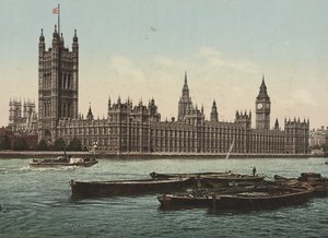 议会大厦从河，伦敦，1890-1900（photochrom） 作者 底特律出版公司
