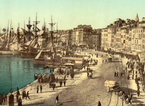 旧港（旧港），马赛，法国，1890-1900（photochrom）