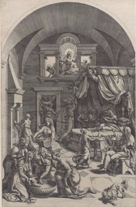 施洗者圣约翰的诞生，1555-88。 作者 黛安娜·曼图亚纳