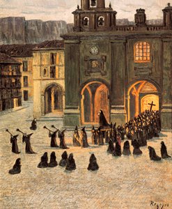 Good Friday at Down, Orduna, painting by Dario de Regoyos