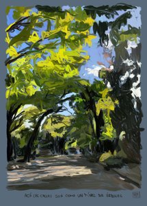 树木隧道，2022 年（用 iPad 制作的数字艺术作品）