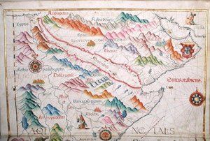 埃及和沙特阿拉伯，世界地图集的细节，1565年