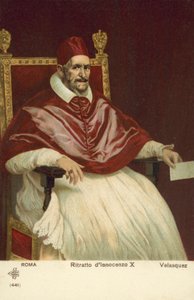 Portrait of Pope Innocent X (colour litho) 作者 迭戈·罗德里格斯·席尔瓦（Velazquez）（之后）