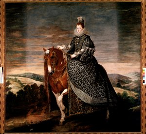 Equestrian Portrait of Queen Margarita of Austria (oil on canvas 作者 迭戈委拉斯开兹