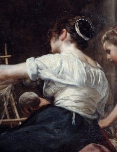 The spinners or the Arachne Detail fable of a back worker. Painting by Diego Rodriguez de Silva y Velasquez (1599-1660), c. 1653. Sun 2,2x2,89 m Madrid, Prado Museum 作者 迭戈委拉斯开兹