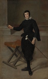 小丑小丑卡拉巴萨斯的肖像，c。 1631-32。 作者 迭戈委拉斯开兹