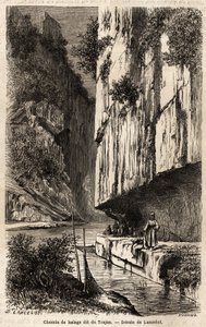 多瑙河岸边的拖车路，挖到了岩壁上，也被称为图拉真之路（53-117，罗马皇帝），这使得它被刺穿，因为他对多瑙河北部的达契亚人的远征（100-103）。兰斯洛特的绘图，以说明h